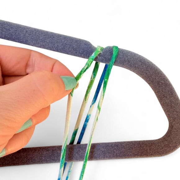 Vintage Handmade 50s Floral Green Blue Bubble Hem Spaghetti Strap Bow Midi Dress - Picture 7 of 8